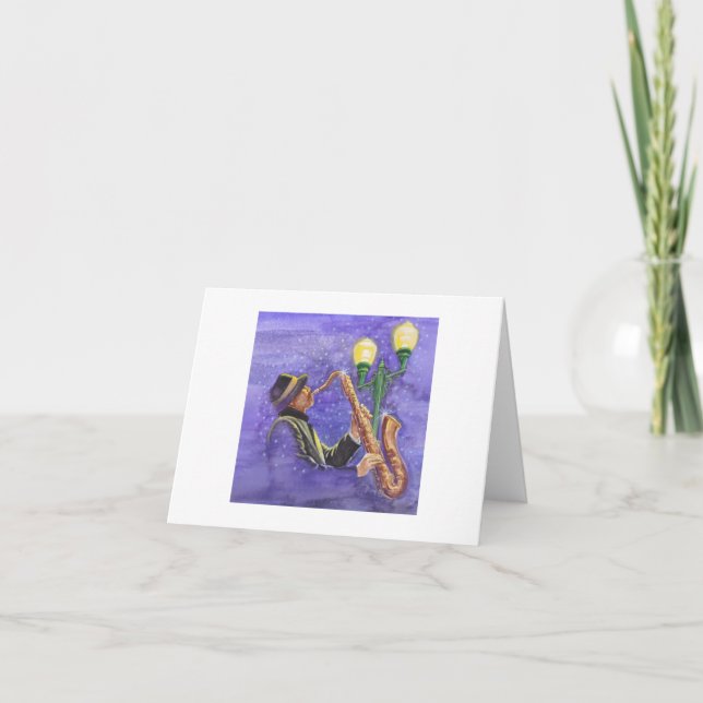 Jazz guy blank greeting card (Front)
