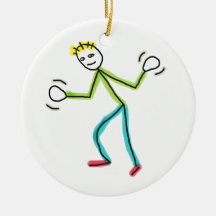 Jazz Hands Stickman Ceramic Tree Decoration