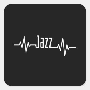 Jazz Heartbeat Music Square Sticker