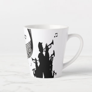 Jazz Horn Section Music Latte Mug