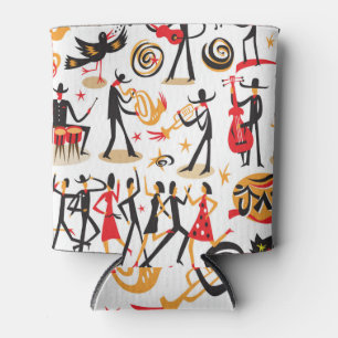 Jazz Icons Set: White Background Isolated Can Cooler