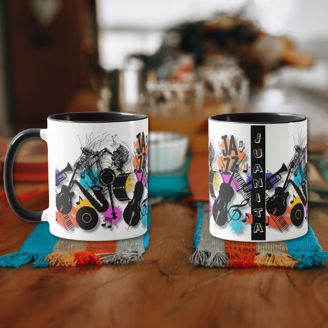 Jazz in Motion – Bold Musical Abstract Mug (Creator Uploaded)