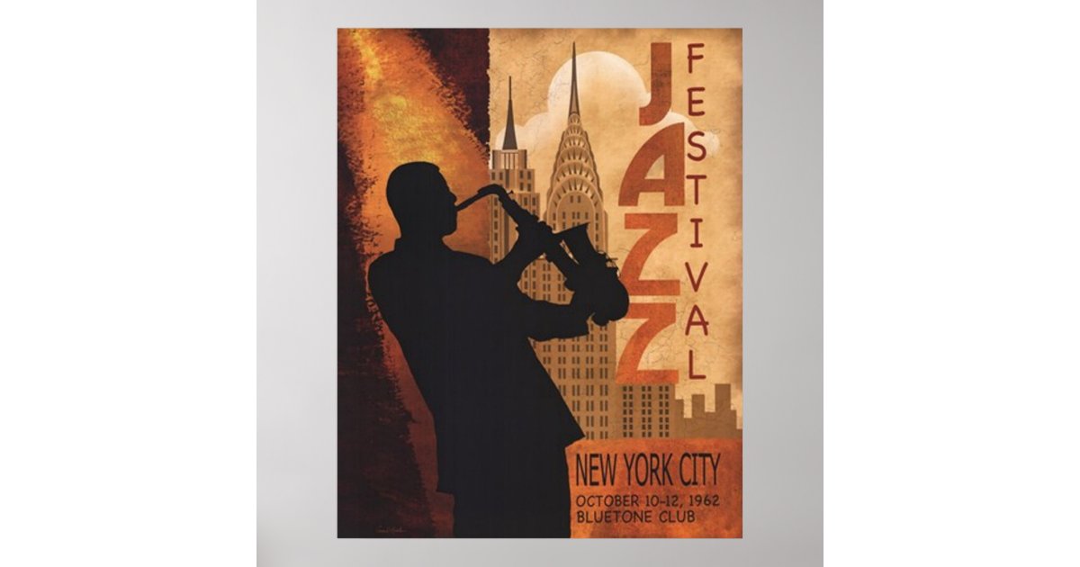Jazz-in-New York Vintage Poster | Zazzle.co.uk