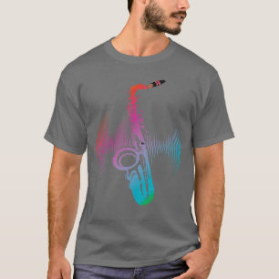 Jazz Instrument Saxophonist Music Colourful Saxoph T-Shirt