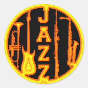 JAZZ INSTRUMENTS CLASSIC ROUND STICKER