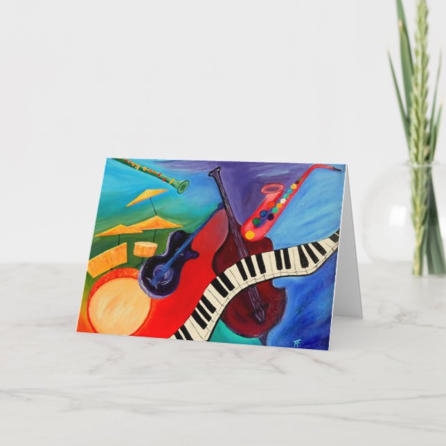 Jazz It Abstract Greetingcard Card (Front)