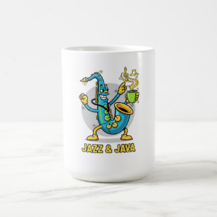 Jazz & Java Funny Saxophone Coffee Mugs Jazz