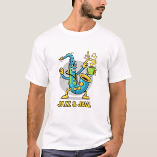 Jazz & Java Funny Saxophone Coffee T-Shirt   Jazz 