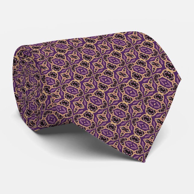Jazz Lavender Tan Tie (Rolled)