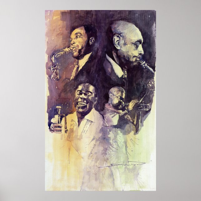 Jazz Legends Parker Gillespie Armstrong Poster (Front)