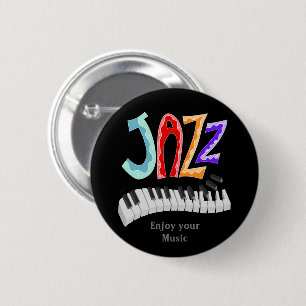 Jazz Lettering Two-Tone Button
