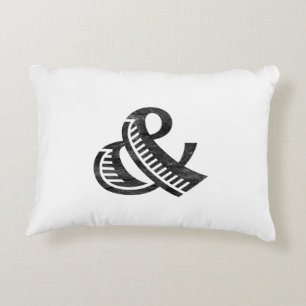 Jazz Letterpress Ampersand Black Decorative Cushion