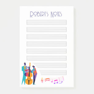 Jazz Lick-Inspired "Note" Pad with Musicians Post-it Notes