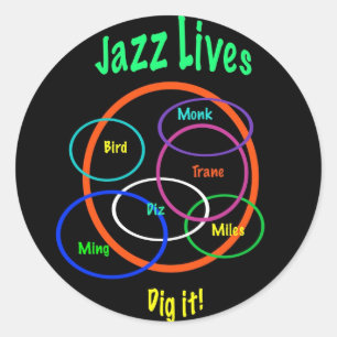 Jazz Lives Classic Round Sticker