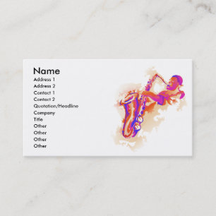 Jazz Man Saxophone Business Card
