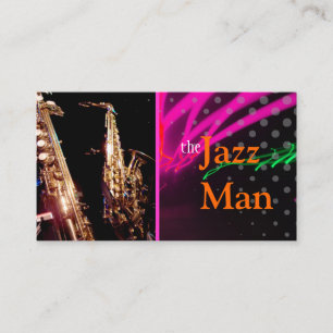 Jazz Man, Stylish neon lights/fluorescent colours Business Card