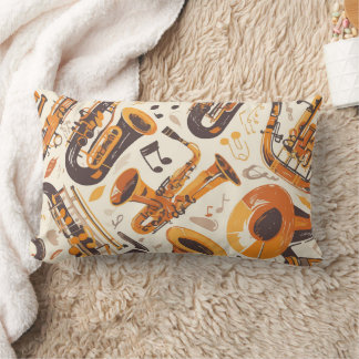 Jazz Melody - Saxophone Musical Pattern Lumbar Cushion