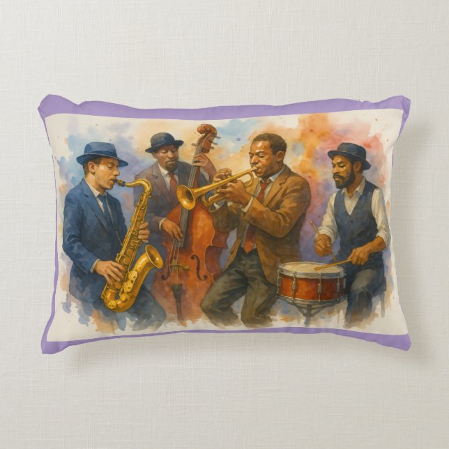 Jazz Muscians Decorative Cushion (Front)