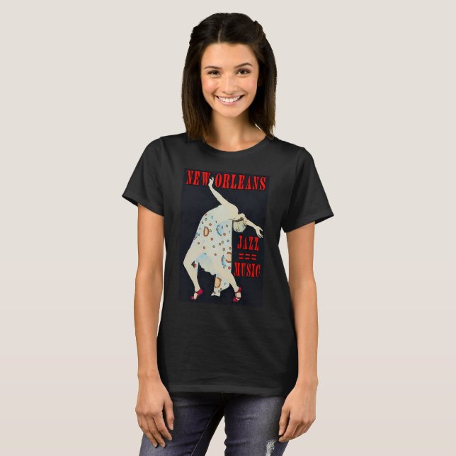 Jazz Music Dancer, New Orleans, T-Shirt (Front Full)