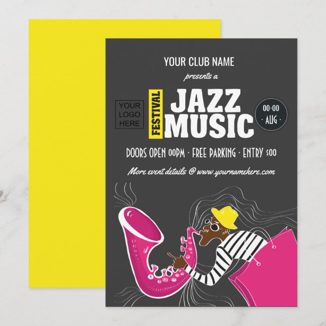 Jazz Music Festival Invitation (Front/Back)