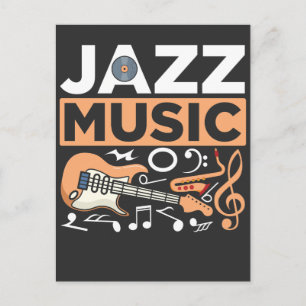 Jazz Music Guitarist Saxophonist Blues Musician Postcard