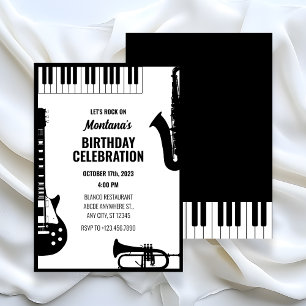 Jazz music instruments invitation