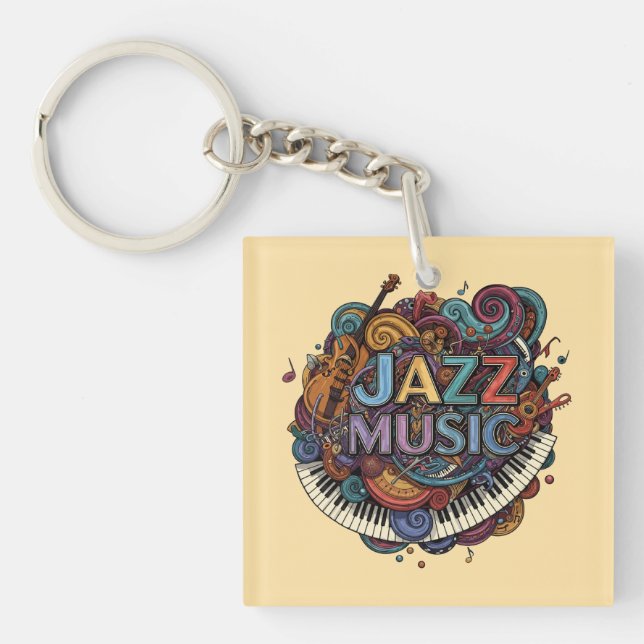 Jazz music key ring (Front)