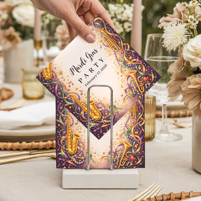 Jazz Music Mardi Gras Masquerade Napkin (Creator Uploaded)