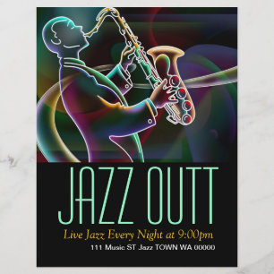 Jazz Music Musician Flyer Invitation