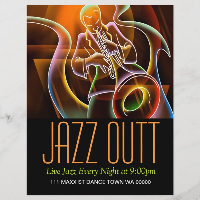 Jazz Music Musician Flyer Invitation (Front)