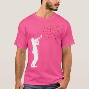 Jazz Music T Shirt Trumpet Player Love Hearts New