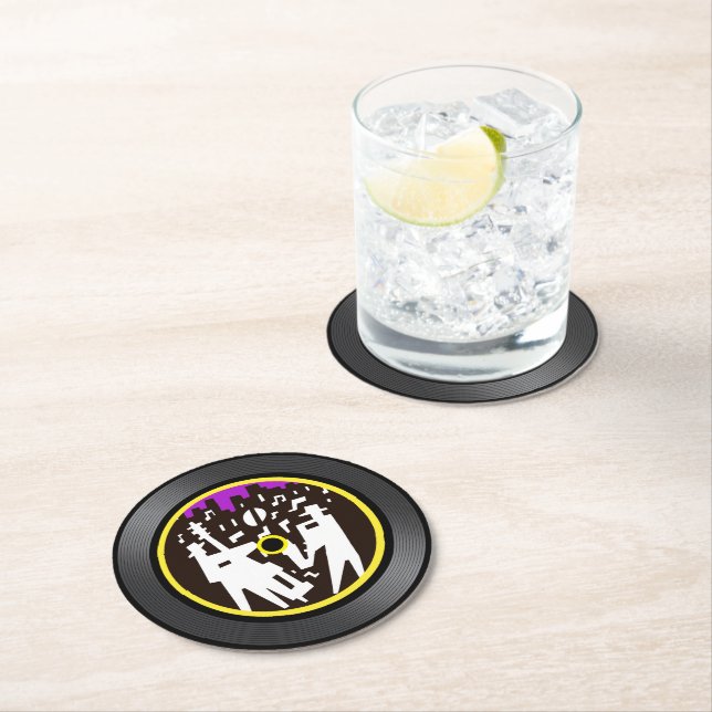 Jazz Music Vinyl Record Round Paper Coaster (Insitu)