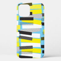Jazz music, yellow blue geometric pattern.