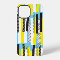 Jazz music, yellow blue geometric pattern.