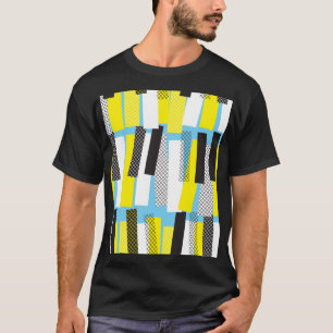 Jazz music, yellow blue geometric pattern. T-Shirt