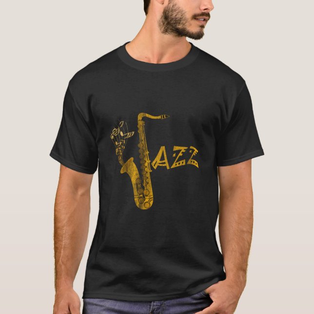 Jazz Musical Instrut Musician Saxophone T-Shirt (Front)