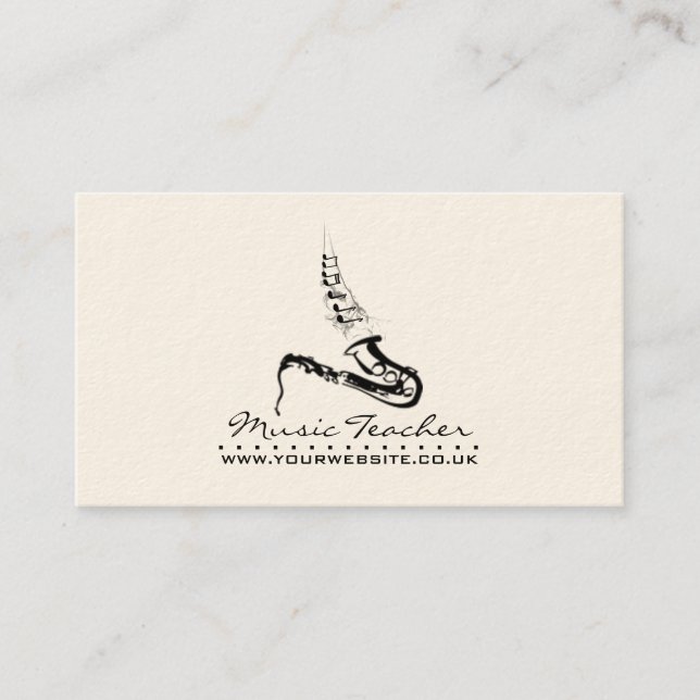 Jazz Musician/Music Teacher (Saxophone) Business Card (Front)