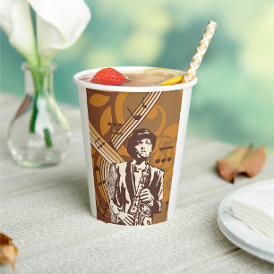 Jazz Musician Paper Cups