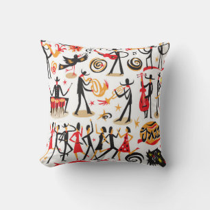 jazz musicians - icons set . Isolated on white bac Cushion