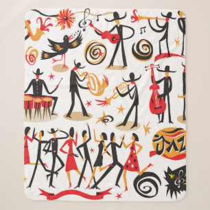 jazz musicians - icons set . Isolated on white bac Sherpa Blanket