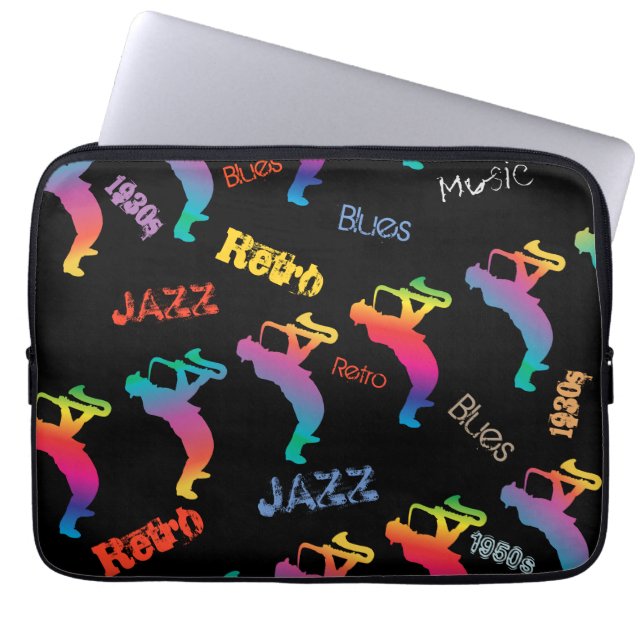 Jazz Musicians Retro Blues Music POP ART Laptop Sleeve (Front)