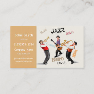 Jazz Musicians Retro Music Blues Party Vintage Business Card