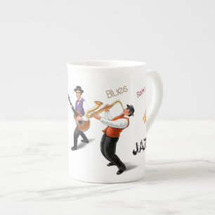 Jazz Musicians Retro Music Blues Vintage ART Bone China Mug
