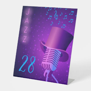 Jazz Night Club Table Number Customisable  Pedestal Sign
