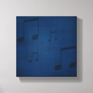 Jazz on Blue Wrapped Canvas Print