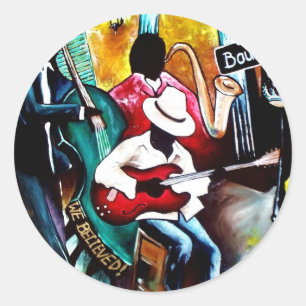 Jazz on Bourbon St..jpg Classic Round Sticker