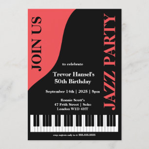Jazz Party Birthday Invitation