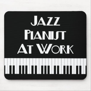 Jazz Pianist At Work and Piano Keys Mouse Mat