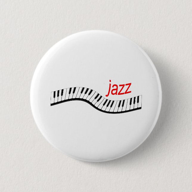 Jazz Piano 6 Cm Round Badge (Front)