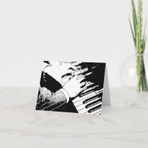 Jazz Piano Musician 4x5.6 Folded Note Card